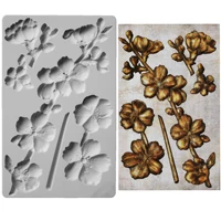 new baking tools peach blossom branches chocolate mold fondant chocolate cake silicone mold baking accessories cake decoration