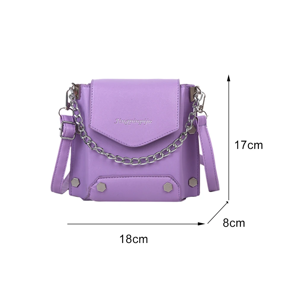 

2021 INS Fashion Women Rivet Crossbody Soft Pu Leather Small Square Bags Female Chain Bag Travel Shoulder Bags bolsa feminina
