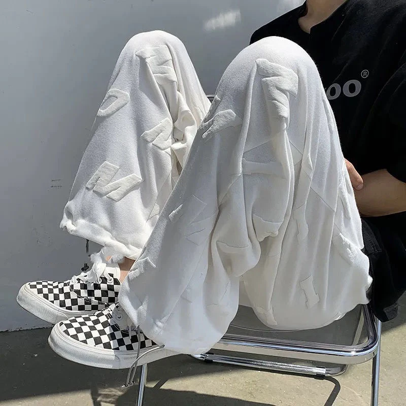 Повседневные широкие брюки для мужчин Свободные спортивные штаны Уличная одежда