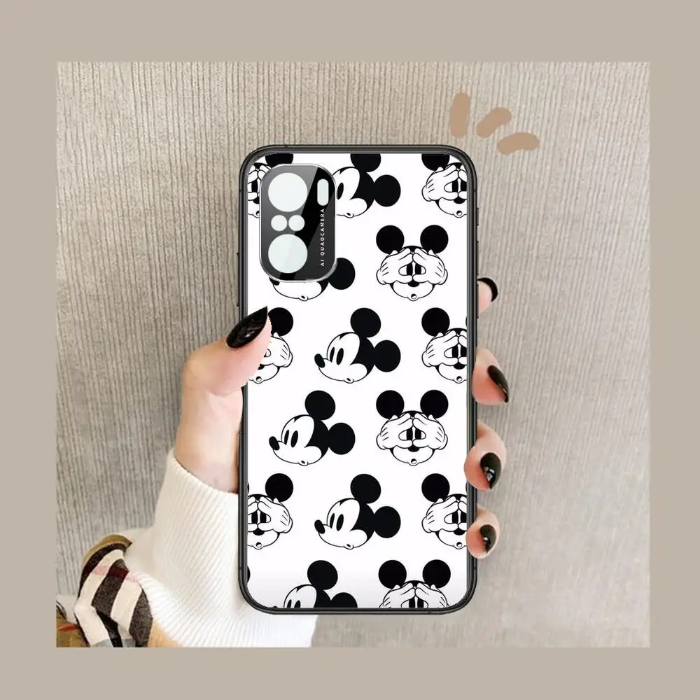personality mickey phone case for xiaomi redmi poco f1 f2 f3 x3 pro m3 9c 10t lite nfc anime black cover silicone back prett mi free global shipping