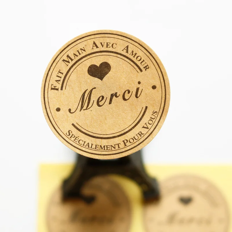 102 шт. наклейки Kraft Merci пищевые уплотнители французский спасибо подарок s для