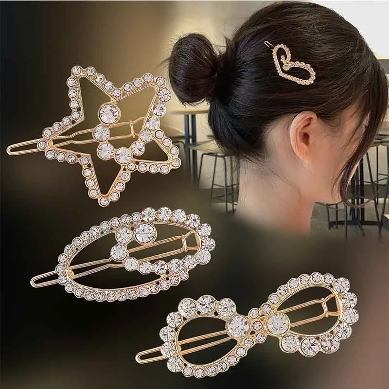 

All-match crystal hairpin female student adult head bangs clip ponytail hairpin