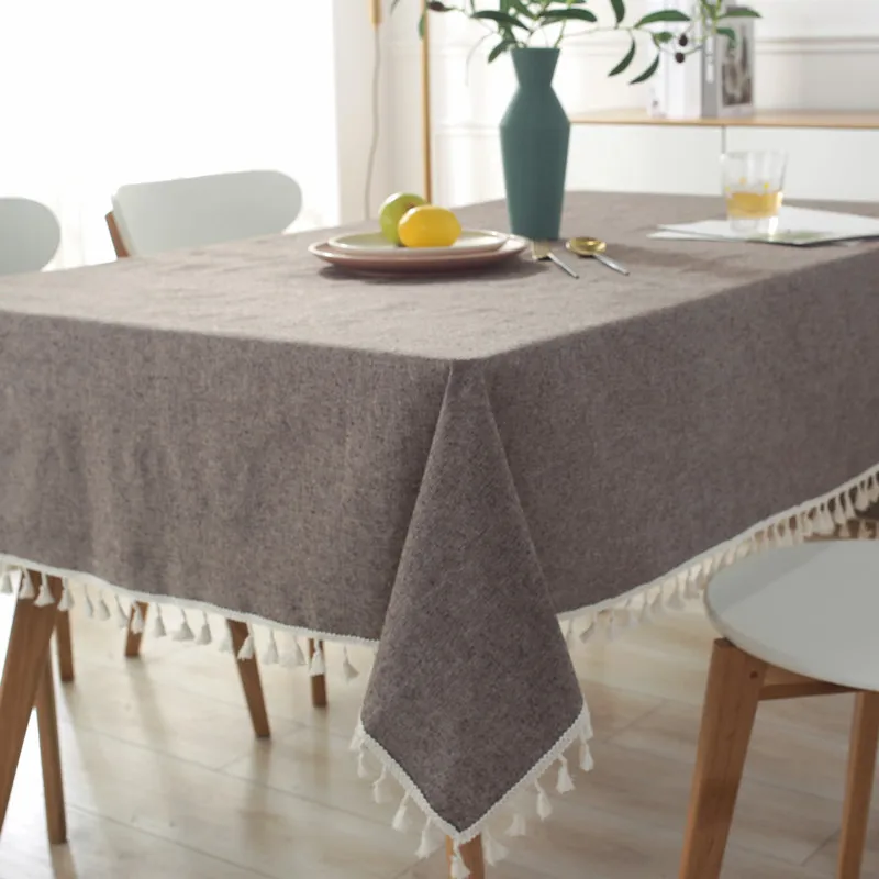 Японский Стиль хлопковые льняные скатерти с Ленточки Декор покровно де стол