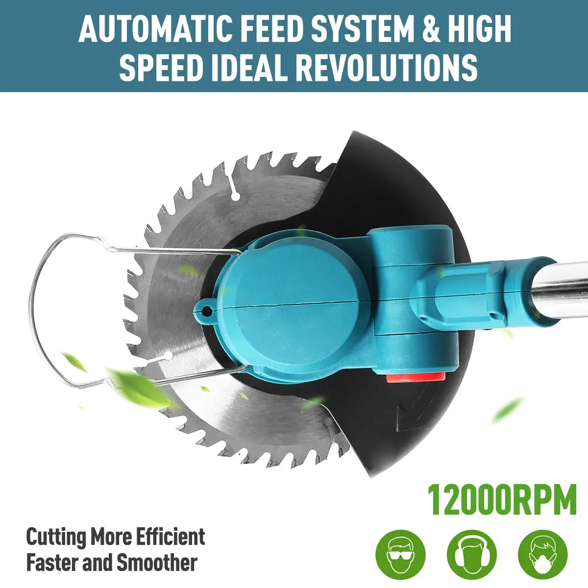 1800W Electric Grass Trimmer Cordless Lawn Mower Hedge Trimmer Adjustable Handheld Garden Pruning Power Tool for Makita Battery