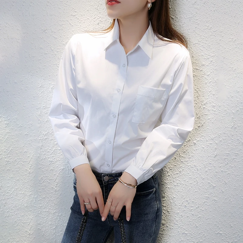 

BELIARST Spring and Summer New T-shirt 100% Pure Cotton Solid Color Cardigan Woman POLO Collar Casual Knitted Bottoming Shirt
