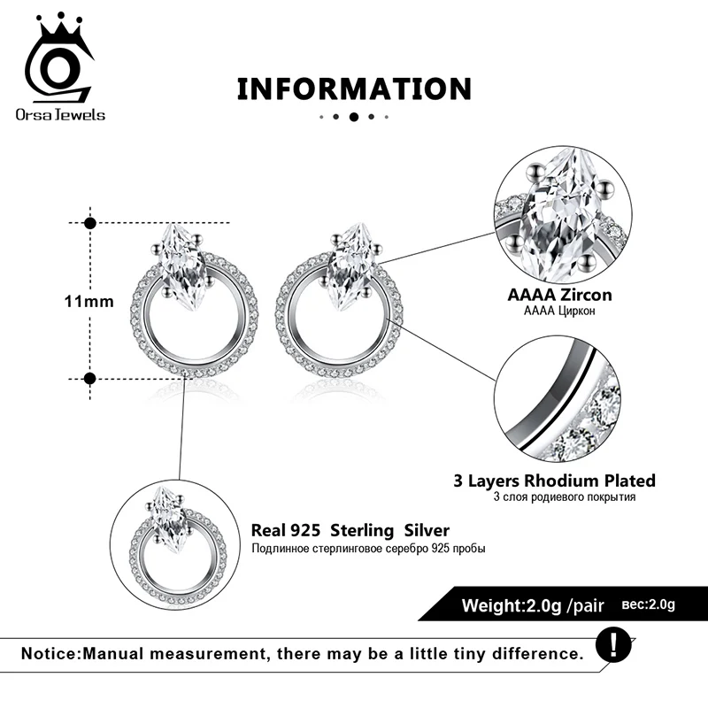 Женские серьги гвоздики из серебра 925 пробы с цирконием|Серьги-гвоздики| |