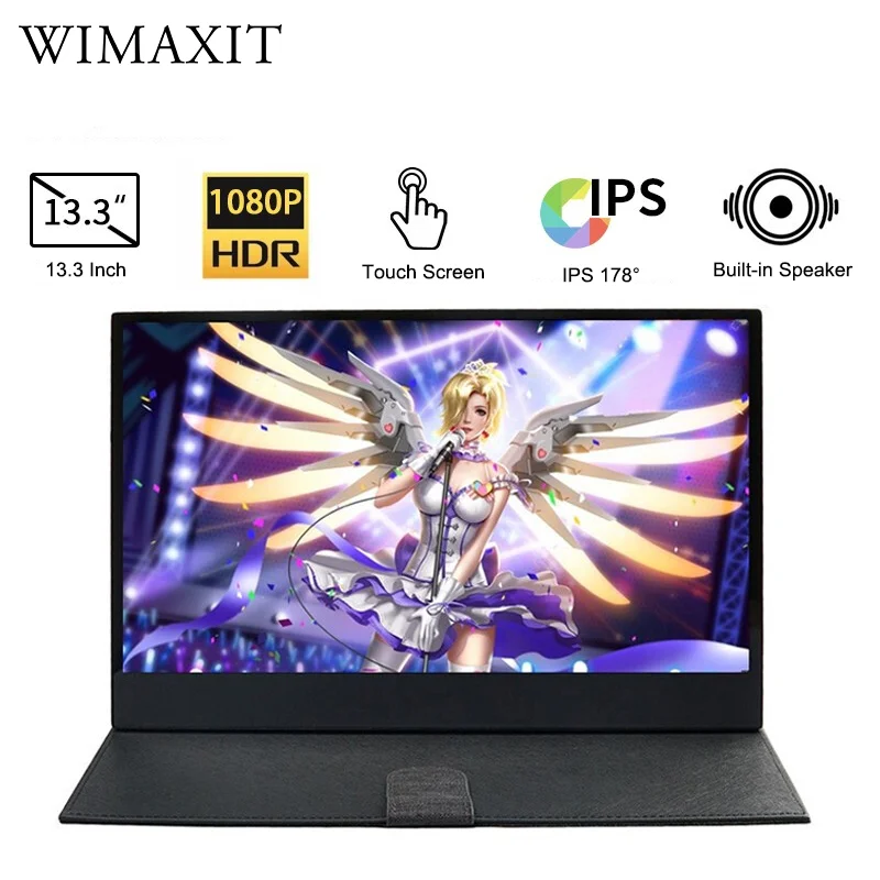 Портативный сенсорный монитор WIMAXIT M1330CT2 13 3 дюймовый IPS ультратонкий 1080 10 точечный