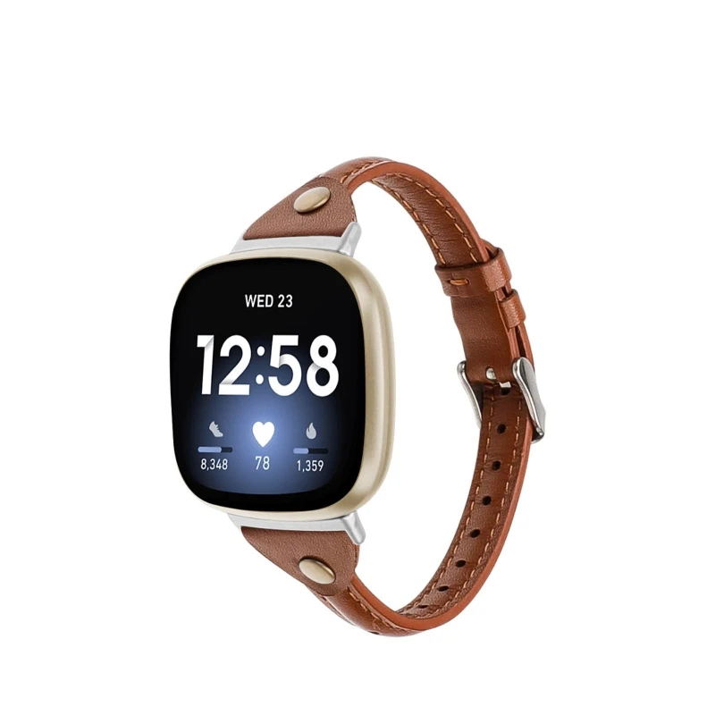 

For -fitbit versa 3 smart watch T-shape leather band for -fitbit versa3 Smart watch Steel Buckle strap for -fitbit sense accesss