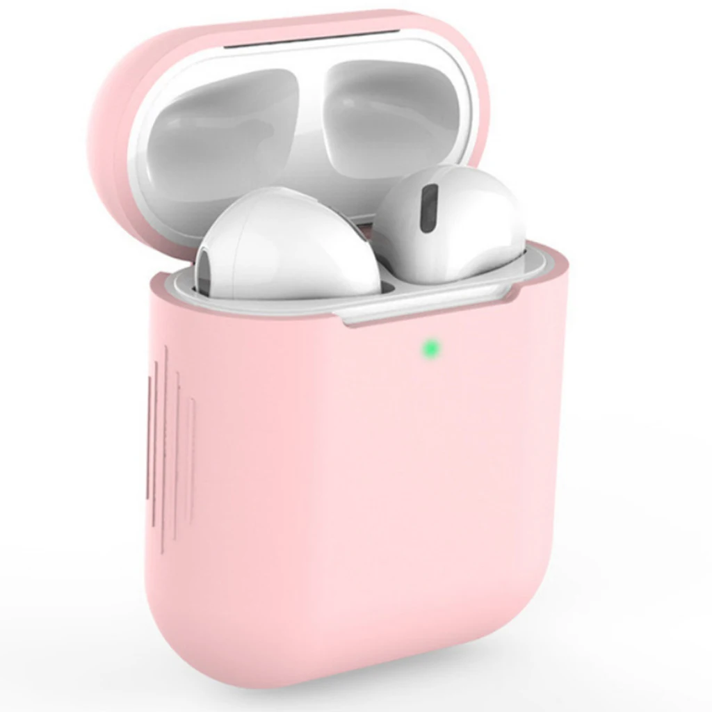 Light pink Для AirPods ТПУ силиконовый Bluetooth беспроводной чехол для наушников Защитный чехол Аксессуары для Apple Airpods зарядная коробка - Цвет: Light pink
