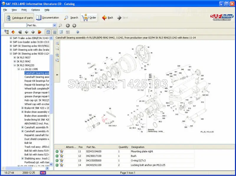 Каталог запасных частей Saf Holland для SAF HOLLAND GF TRILEX NEWAY|parts catalog|catalog partsnew holland |