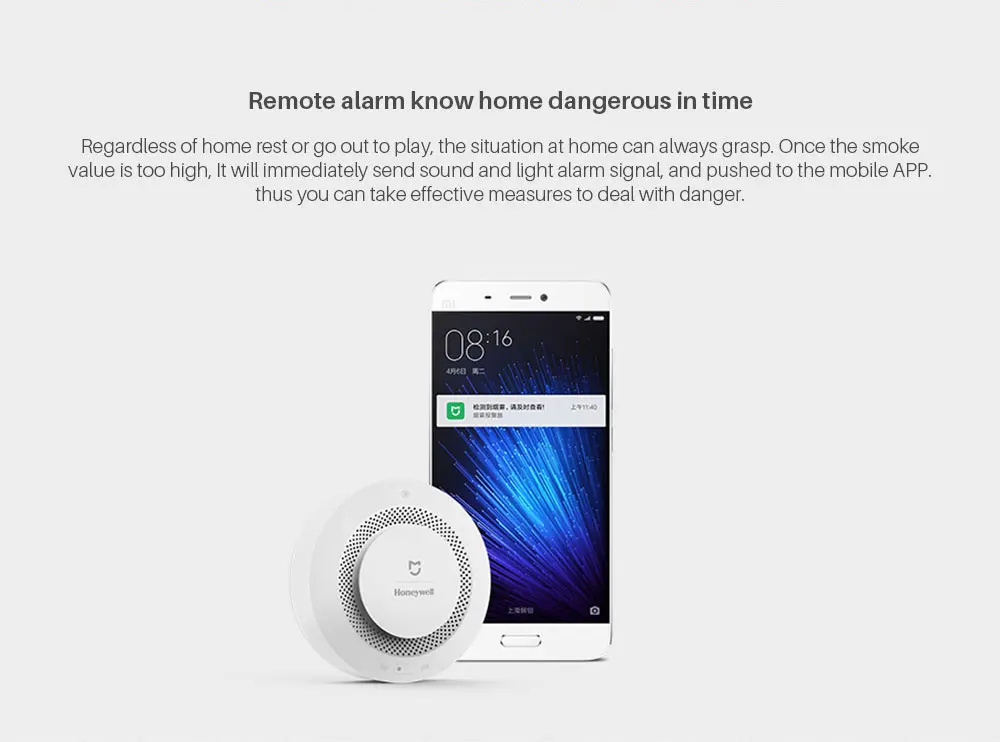 Xiaomi Mijia Honeywell пожарная сигнализация датчик дыма детектор газа работает с