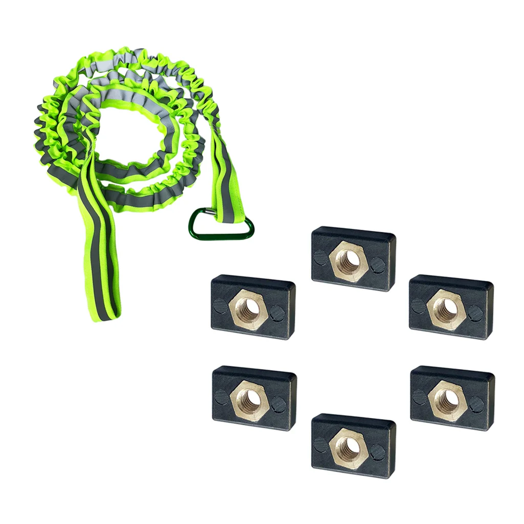 

6pcs Kayak Canoe Rail Nut Hardware Screw Elastic Paddle Leash Fishing Rod Holder