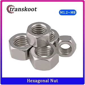 100 шт. 250 шт. DIN934 m1.2 m1.4 m1.6 m2 m2.5 m3 m4 m5 m6 m8 болт шестигранной гайки из углеродистой стали