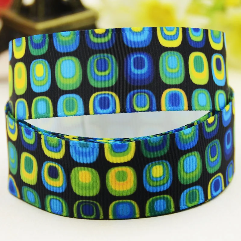 

22mm 25mm 38mm 75mm Geometric pattern cartoon printed Grosgrain Ribbon party decoration 10 Yards X-04820