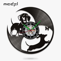mcdfl dachshund vet vinyl records clocks modern home cd clocks wall child watch dogs decorations for living room pieces stickers