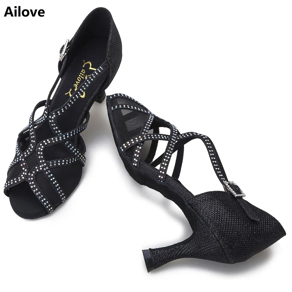 Женские туфли Стразы для бальных танцев латинских сальса вечерние ринки свадьбы