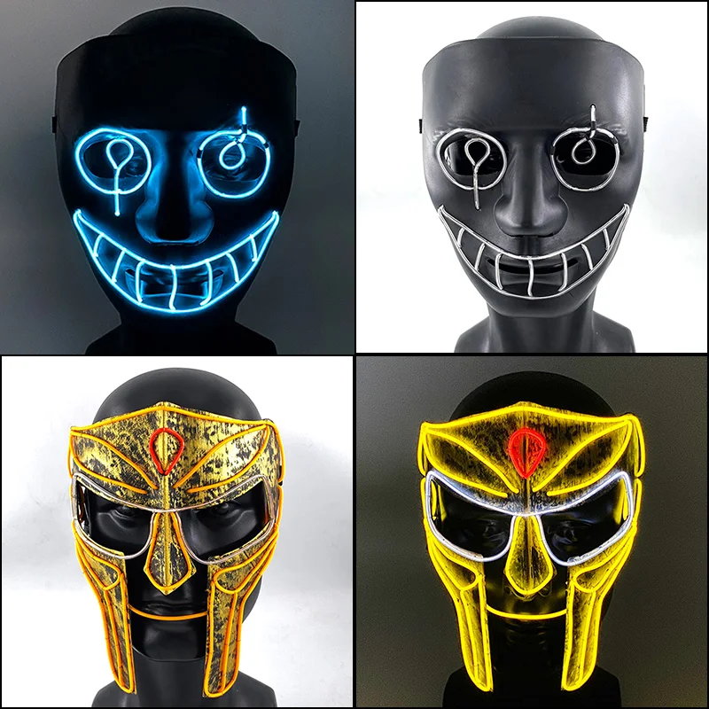 Новая модная светодиодная маска для Хэллоуина продувочные маски костюм гоночная