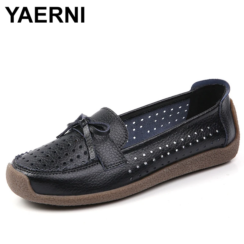 

YAERNI Summer New Breathable Flat White Shoes Women's Shoes Hole Women's Shoes Peas Shoes Casual Shoes 2021