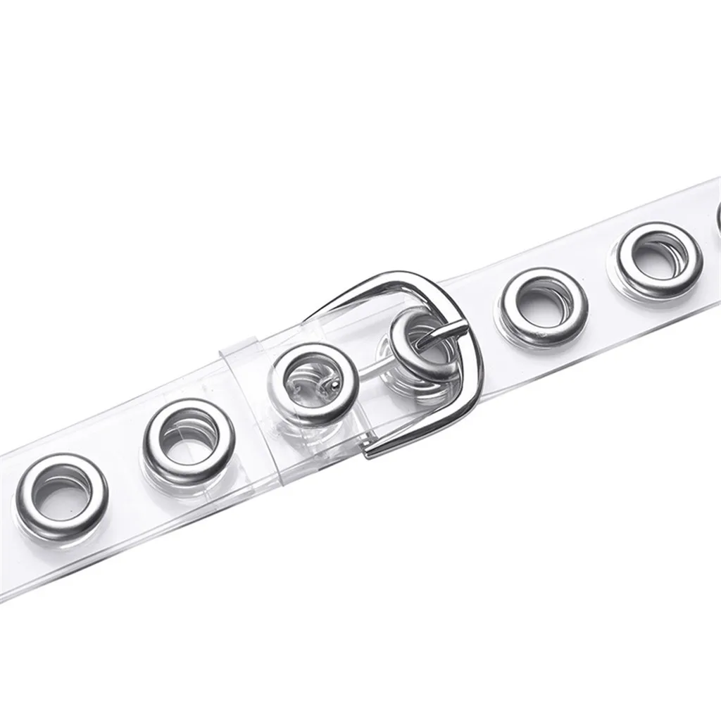 Прозрачный женский ремень из ПВХ пряжка с полным штифтом для брюк джинсовое