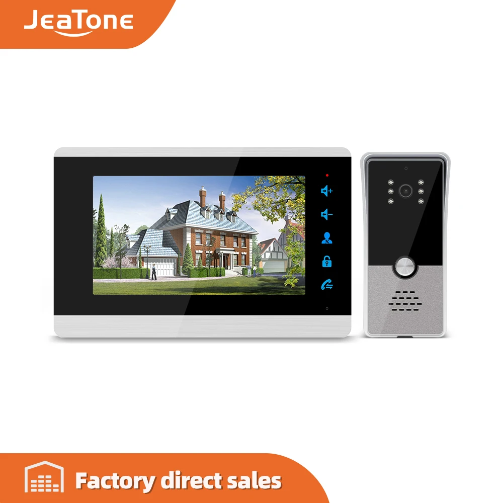 Видеодомофон Jeatone 7 дюймов видеодомофон 600TVL широкий угол обзора дневное и ночное
