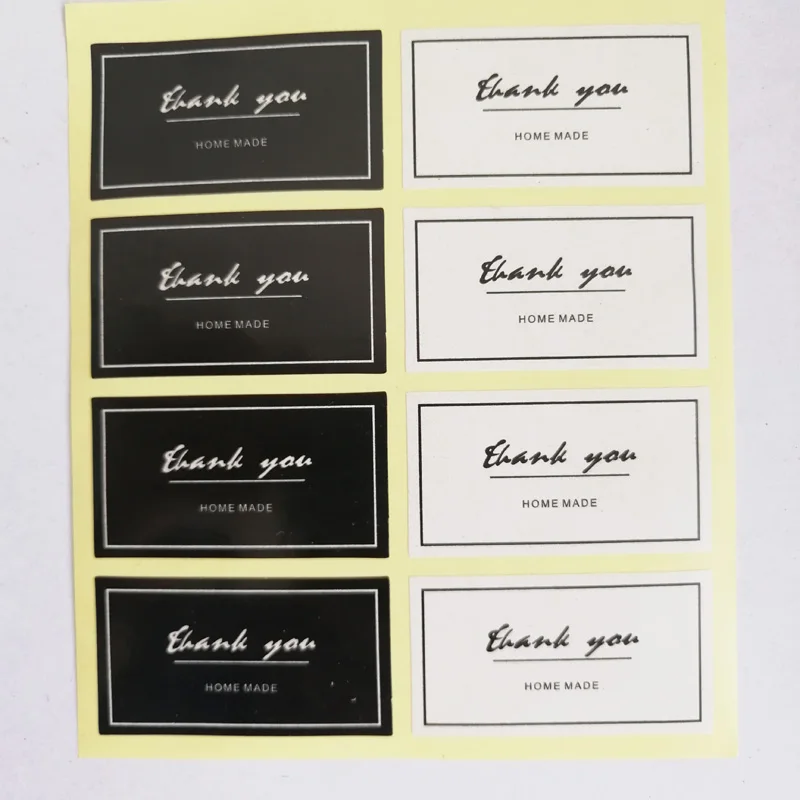 Наклейка белая прямоугольная с надписью THANK YOU 50 х27 мм 160 шт.|sticker homemade|stickers thanksstickers