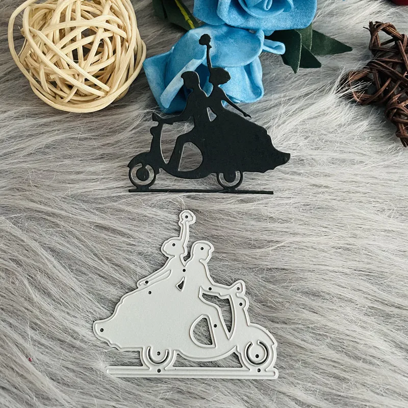 men women lover with motorcycle Metal Steel Cutting Die Stencil For DIY Scrapbooking Paper/photo Cards Embossing Dies |