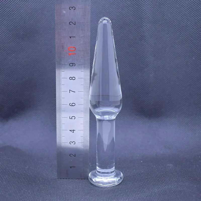 Стекло анальные игрушки Анальная пробка с украшением в виде крупных кристаллов