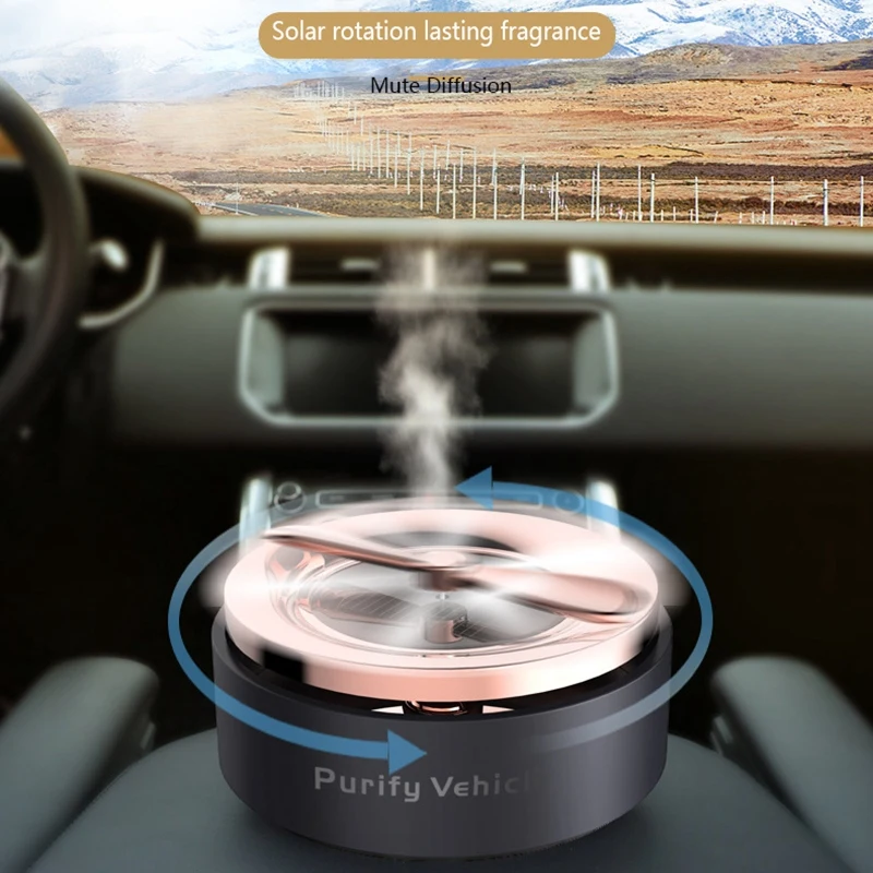 

Solar Vehicle Car Aromatherapy Rotating Solid Air Purifier Aromatherapy Inside The Car