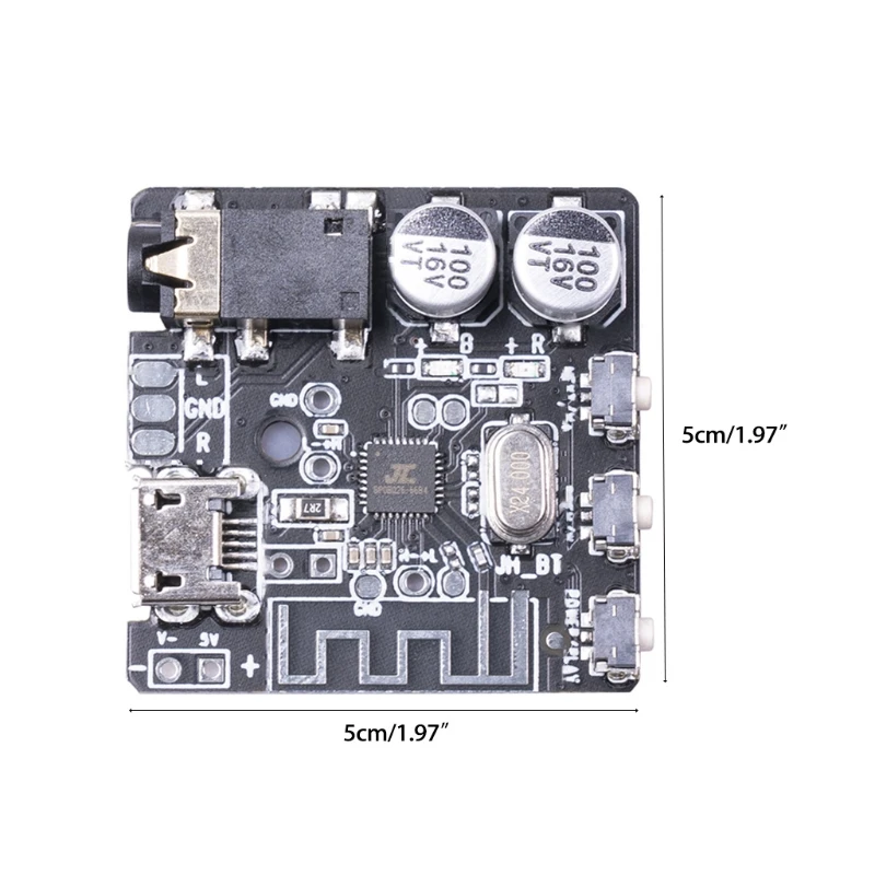 

Wireless Receiver Board Bluetooth-compatible Stereo Amplifier with Button for Car Speaker Amplifier for DIY B2EA
