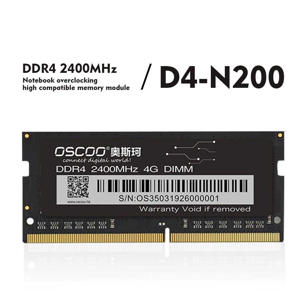

OSCOO DDR4 Memory Bar 4GB/8GB/16GB 2400Mhz Desktop Laptop DDR4 Motherboard 260Pin 1.2V SO DIMM Desktop Memory