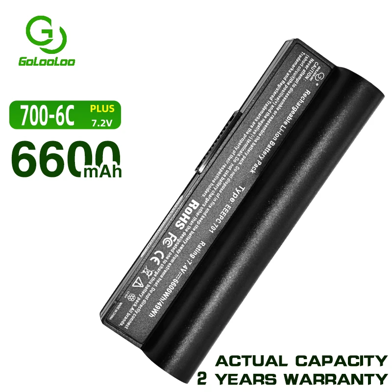 Golooloo 6600 мАч черный Аккумулятор для ноутбука Asus Eee PC 2G 4G 8G 900 700 701 90-OA001B1000 A22-700 A22-P701