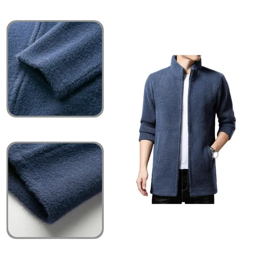 

Winter Jacket Soft Men Coat Quick Dry Long Sleeve Fabulous Stand Collar Warm Men Coat