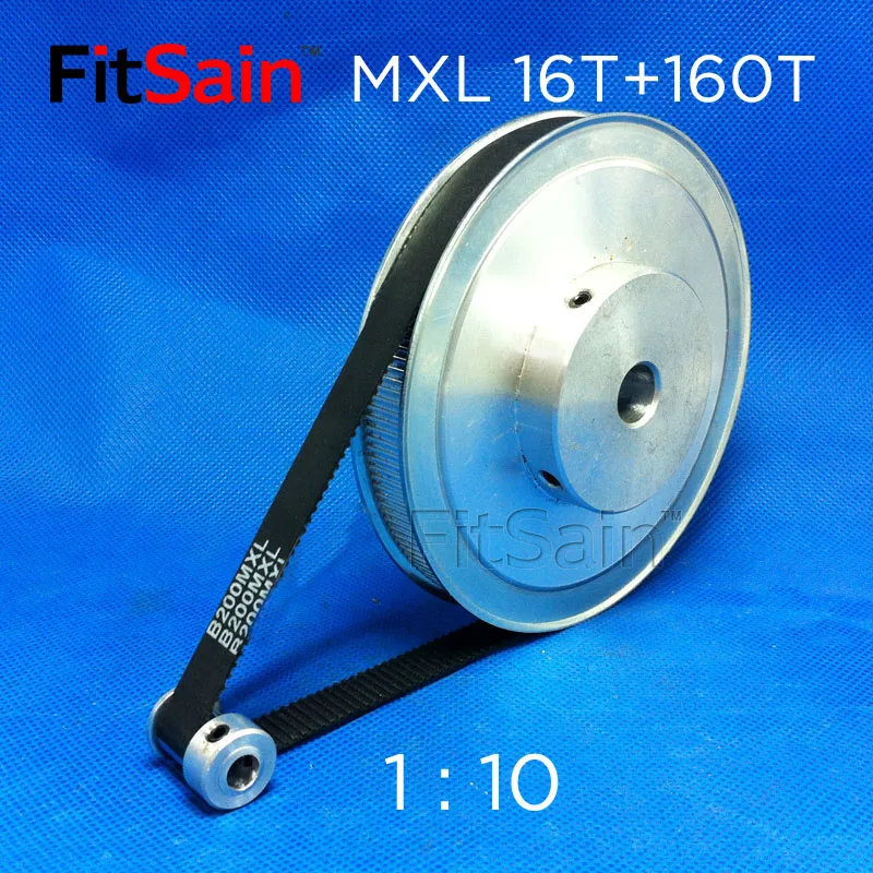 Fitsain mxl 16T + 160T 1:10 ширина 10 мм синхронное колесо шаговый двигатель шкив