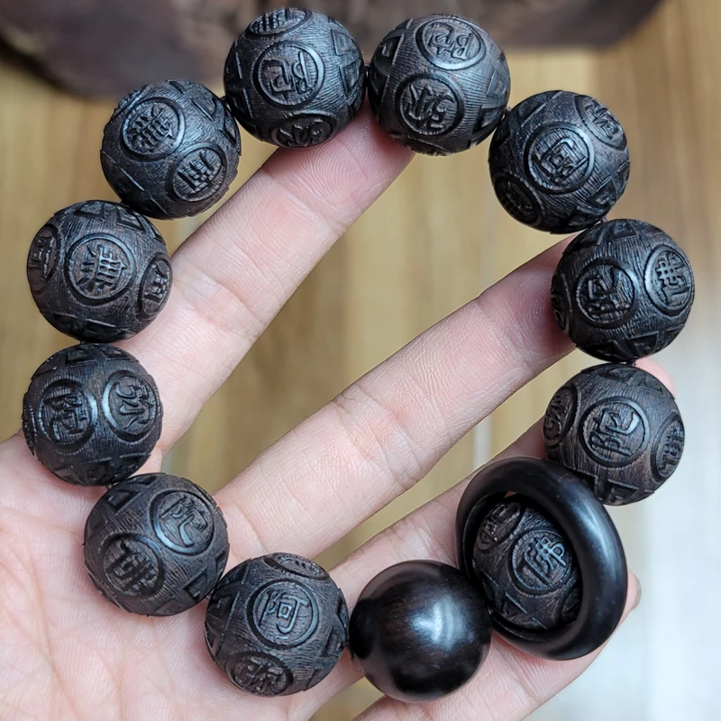Натуральные черные деревянные бусины Тибетский буддистские инструменты 12 бусин