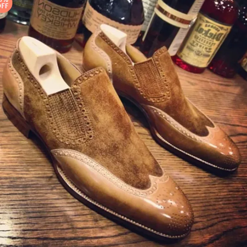 

New Arrival Men's Shoes High Quality Pu Leather Slip-on Dress Business Shoes Male Vinage Classic Zapatos Soulier Homme HE012