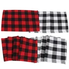 Рождественские украшения, коврик для обеденного стола в клетку буйвола Красногочерного цвета, рождественские украшения для дома, новый год 2021