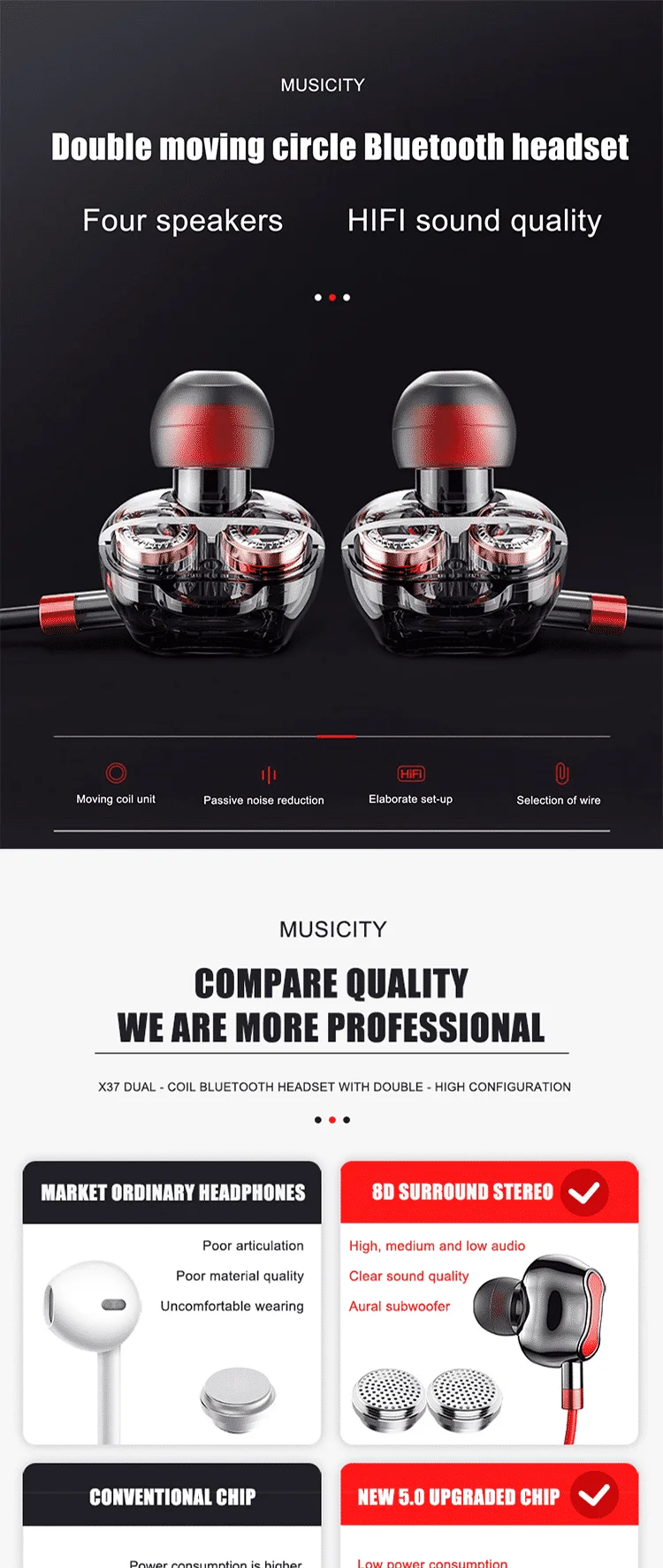 Беспроводные спортивные наушники с достаточной мощностью и непрерывным