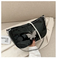 vintage diamond butterfly women crossbody bags fashion patent leather ladies chain shoulder bag girls purse handbags
