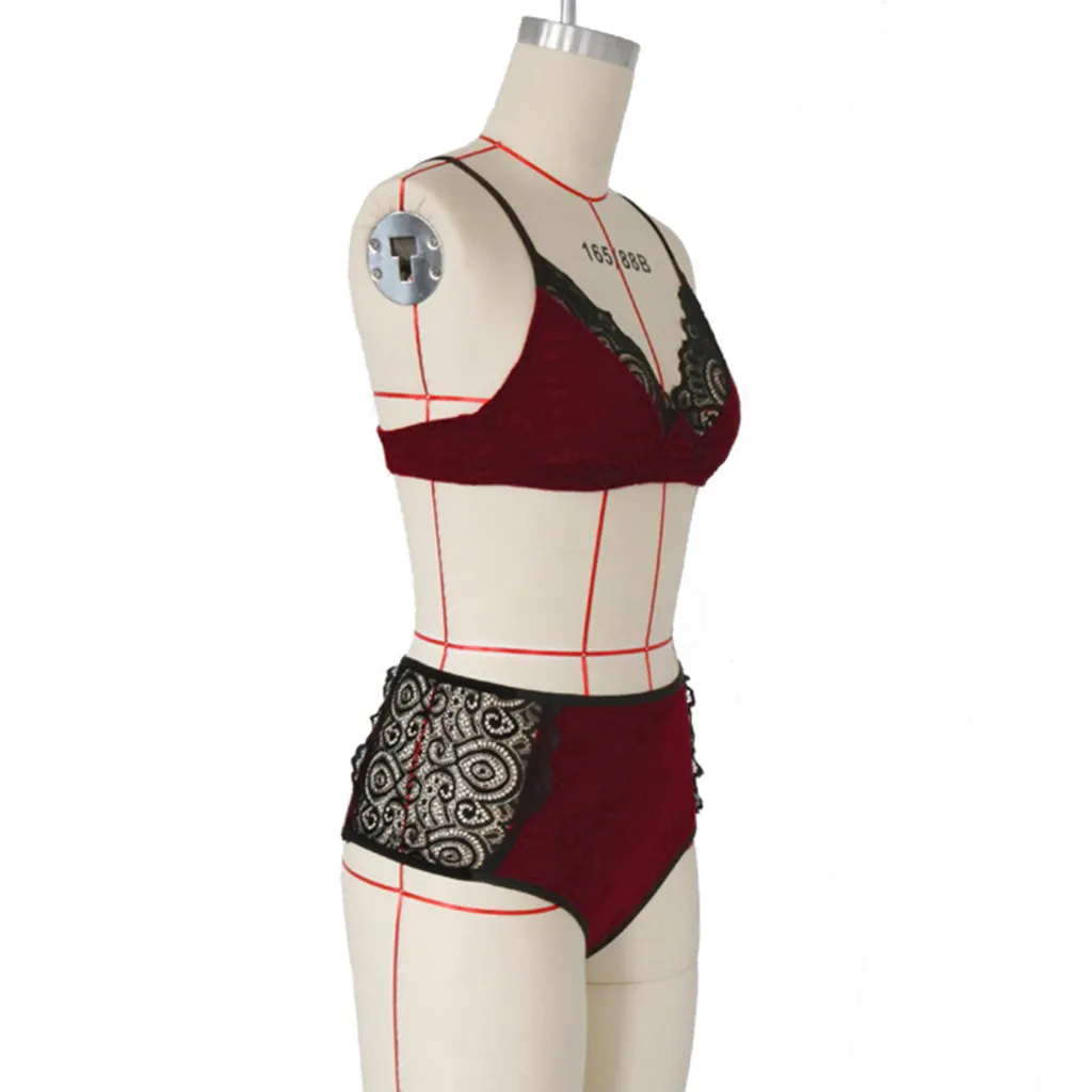 

Silk Satin Sexy Lingerie Women Solid Floral Lace Pajamas Hot Erotic Underwear For Women Porno Babydoll Exotic Suit S-XL Langerie