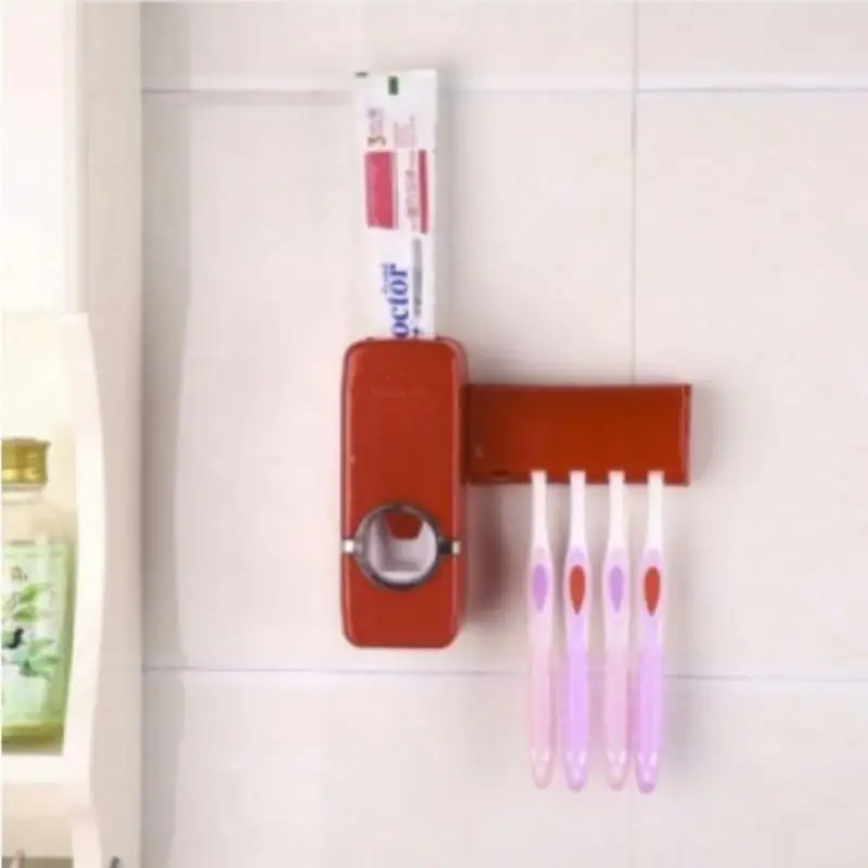 

Automatic Toothpaste Dispenser Dustproof Toothpaste Squeezer Set Wall Mount Toothbrush Storage Holder Home Bathroom Accessories