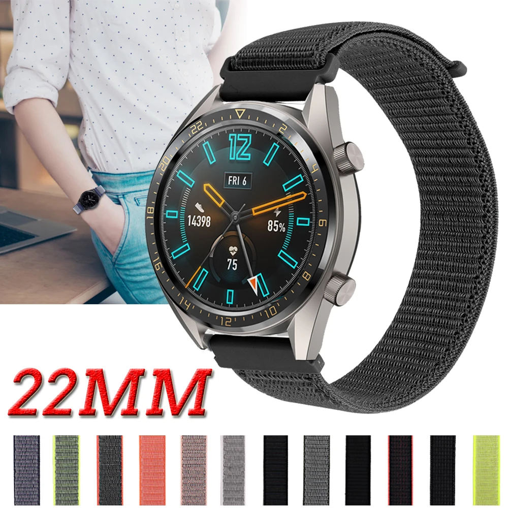 Ремешок для часов Huawei Watch GT 46 мм 2 GT2 Honor Magic Pro / Classic 22 тканый нейлоновый спортивный