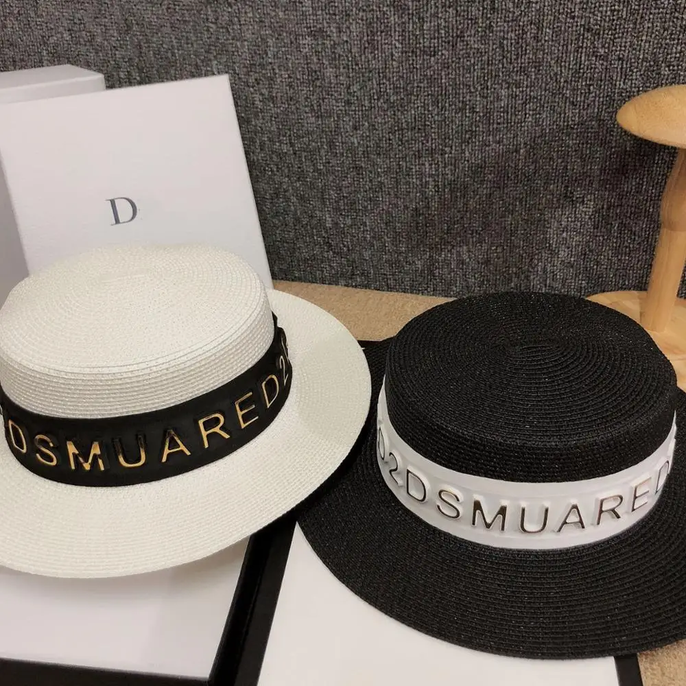 Шляпа Женская в британском стиле Панама с 3D надписью Соломенная летняя |