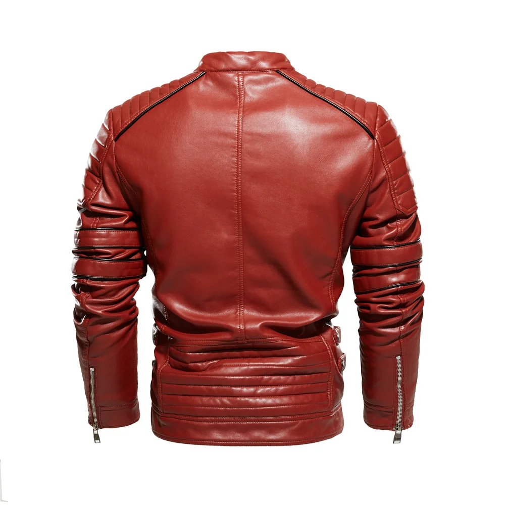

2021 Men Coffee Leather Motorcycle Jacket Fashion Biker Streetwear Warm Coat for Male Slim Fit Autumn Winter Fur Lined Outerwear