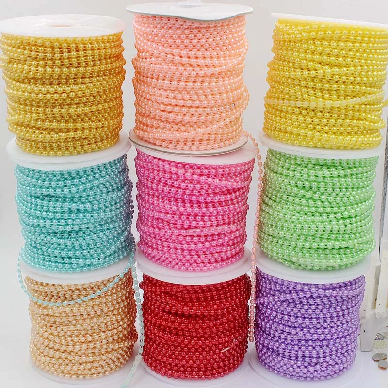 

Xugar 5m/lot Pearl Beads Chain For DIY Decoration 4mm Pearls Connection Thread Garland Flowers Wedding Party Decoration Supplies