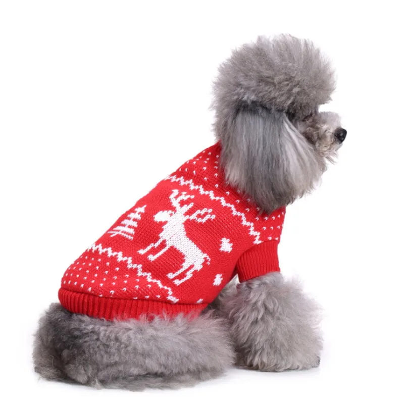 Новогодний для домашних собак одежда осень зима пальто маленьких кошек чихуахуа