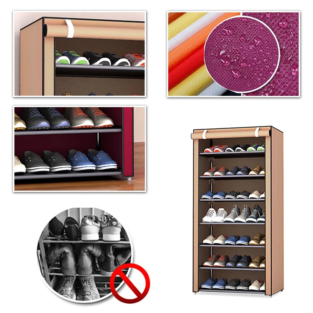 Multi-layer Simple Shoe Cabinet DIY Assembled Space-saving Organizer Shelf Home Dorm Storage Closet Dustproof Shoes Rack | Мебель