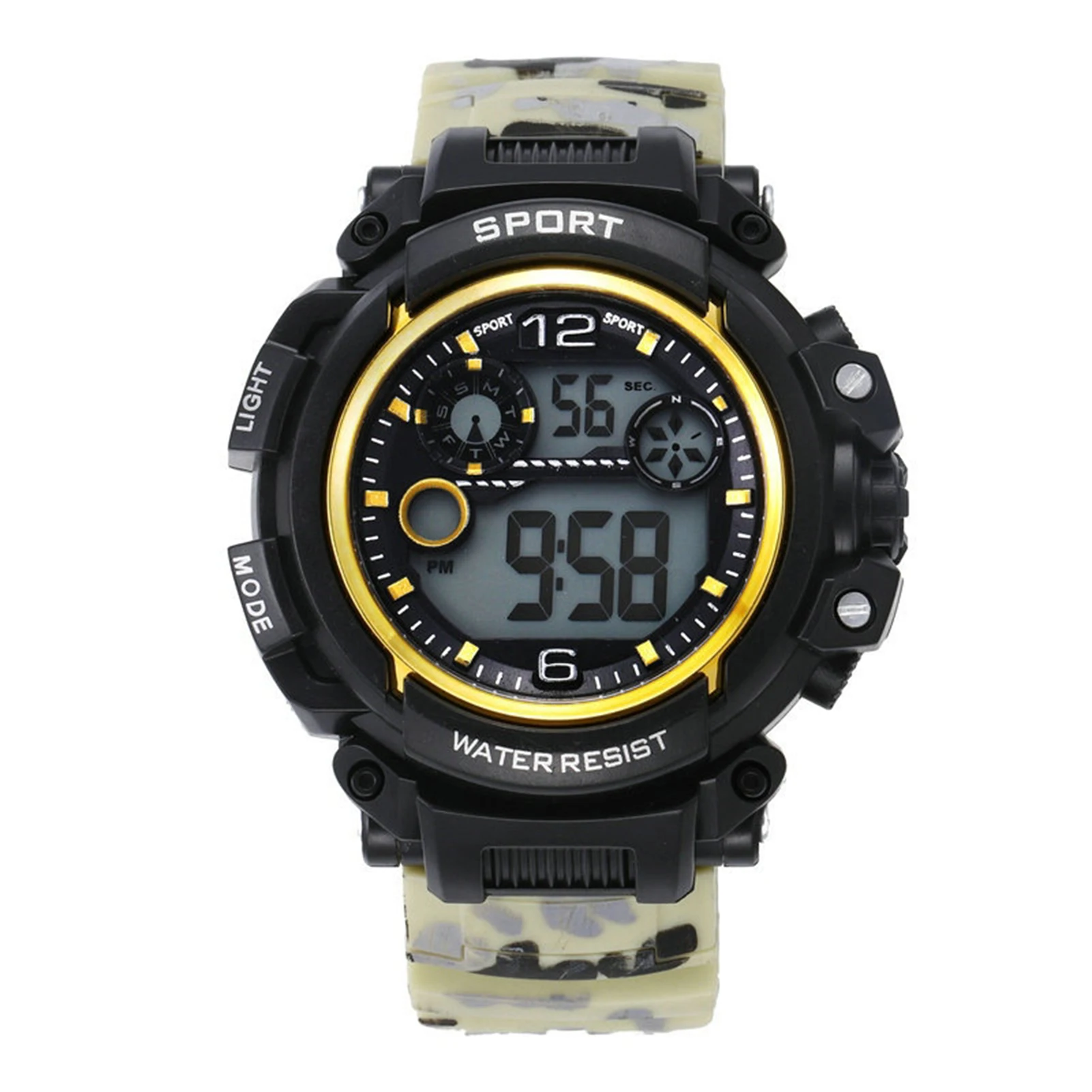 

Модные водонепроницаемые светодиодные цифровые часы, светящиеся в темноте, круглые спортивные наручные часы для повседневной носки, для де...