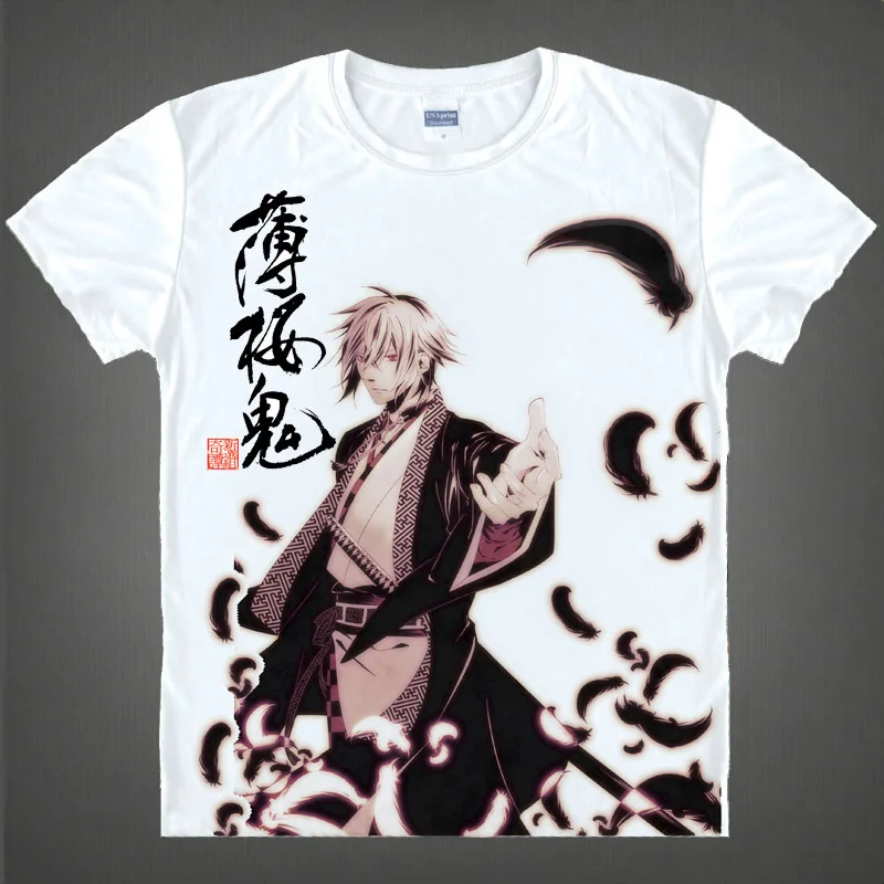 Футболка с принтом Аниме Hakuouki Hijikata Toshizo Yukimura Jiziru для косплея мужские футболки