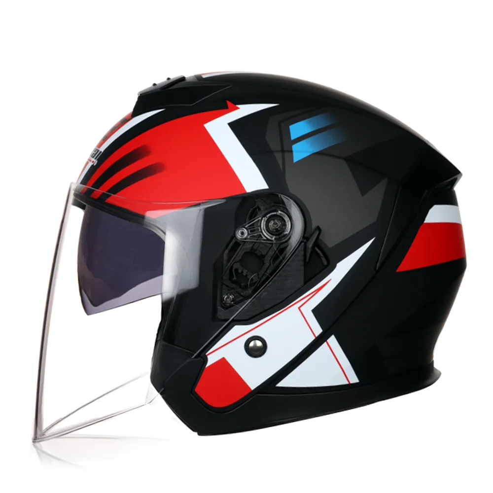 Мужской/женский мотоциклетный шлем JIEKAI с двойными линзами и полулицевым