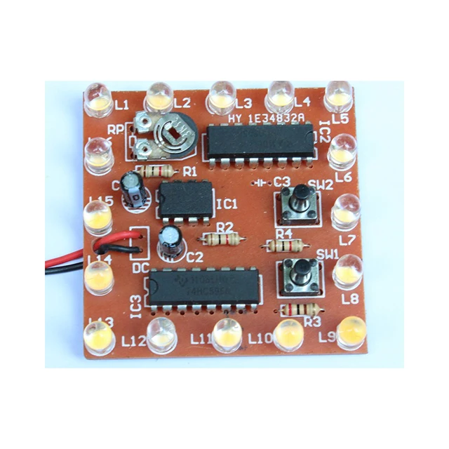 A7 DIY Kit Electronic NE555 + 74HC595 16 бит канальный светильник плавные огни s светодиодный